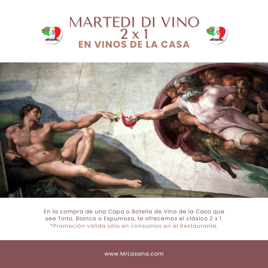 Martes 2 x 1 En Vinos de la Casa Todo El Dia